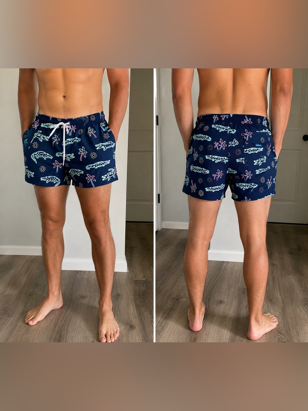Chubbies XS Alligator Print Swim Trunks 4” Inseam Like New
